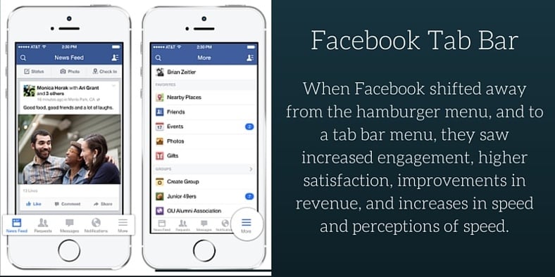 An illustration of Facebook Tab Bar 