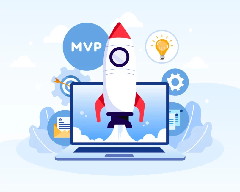 Image is of an MVP template with a rocket rising out of a computer.